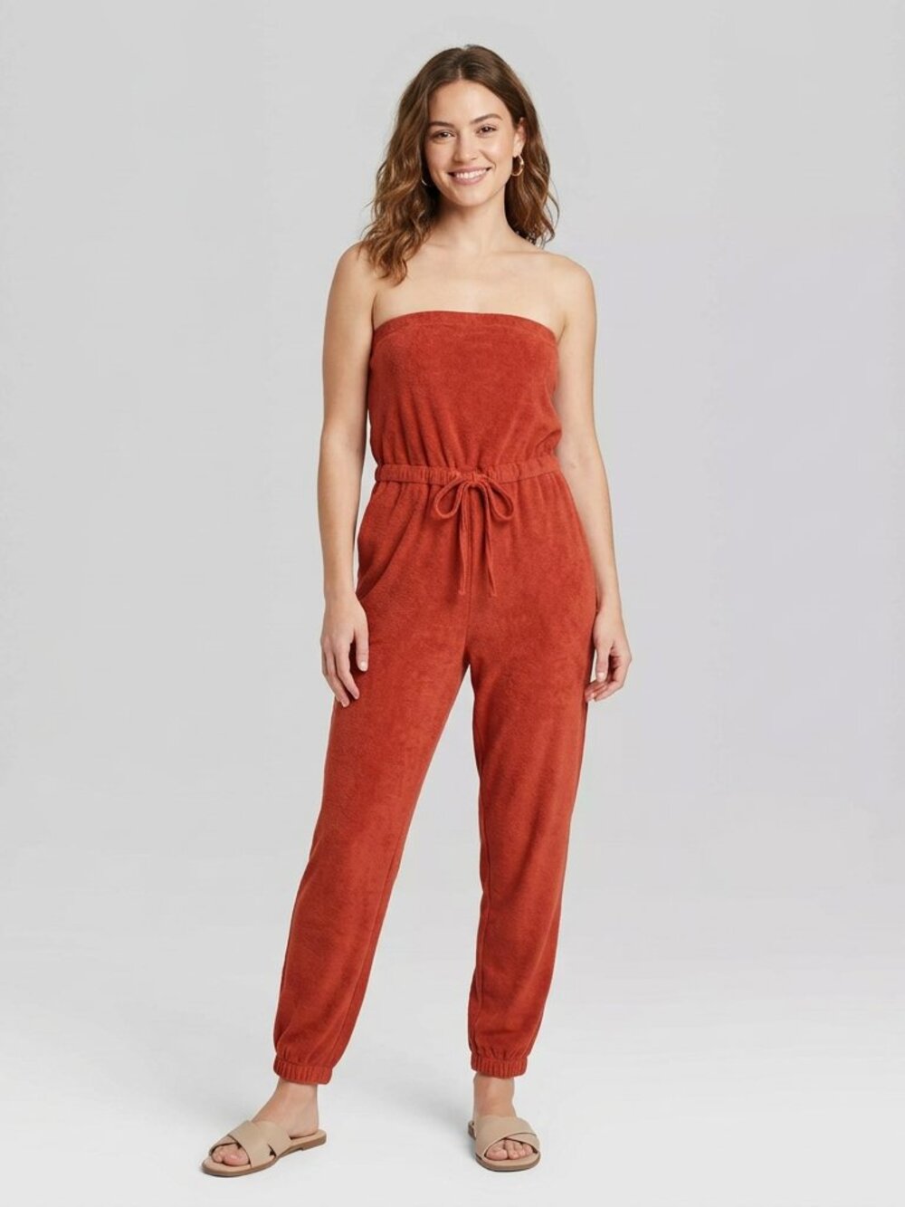 Women's Medium Derek Heart Burnt Orange Strapless Jumper